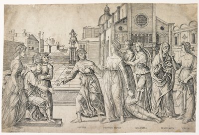 Calumny of Apelles by Girolamo Mocetto
